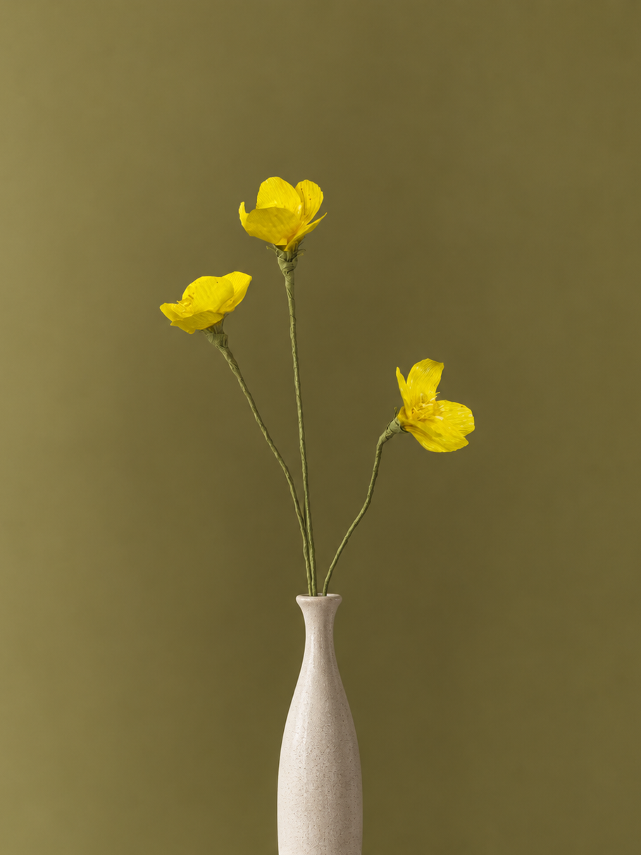 PAPIRBLOMSTER: GUL SMØRBLOMST