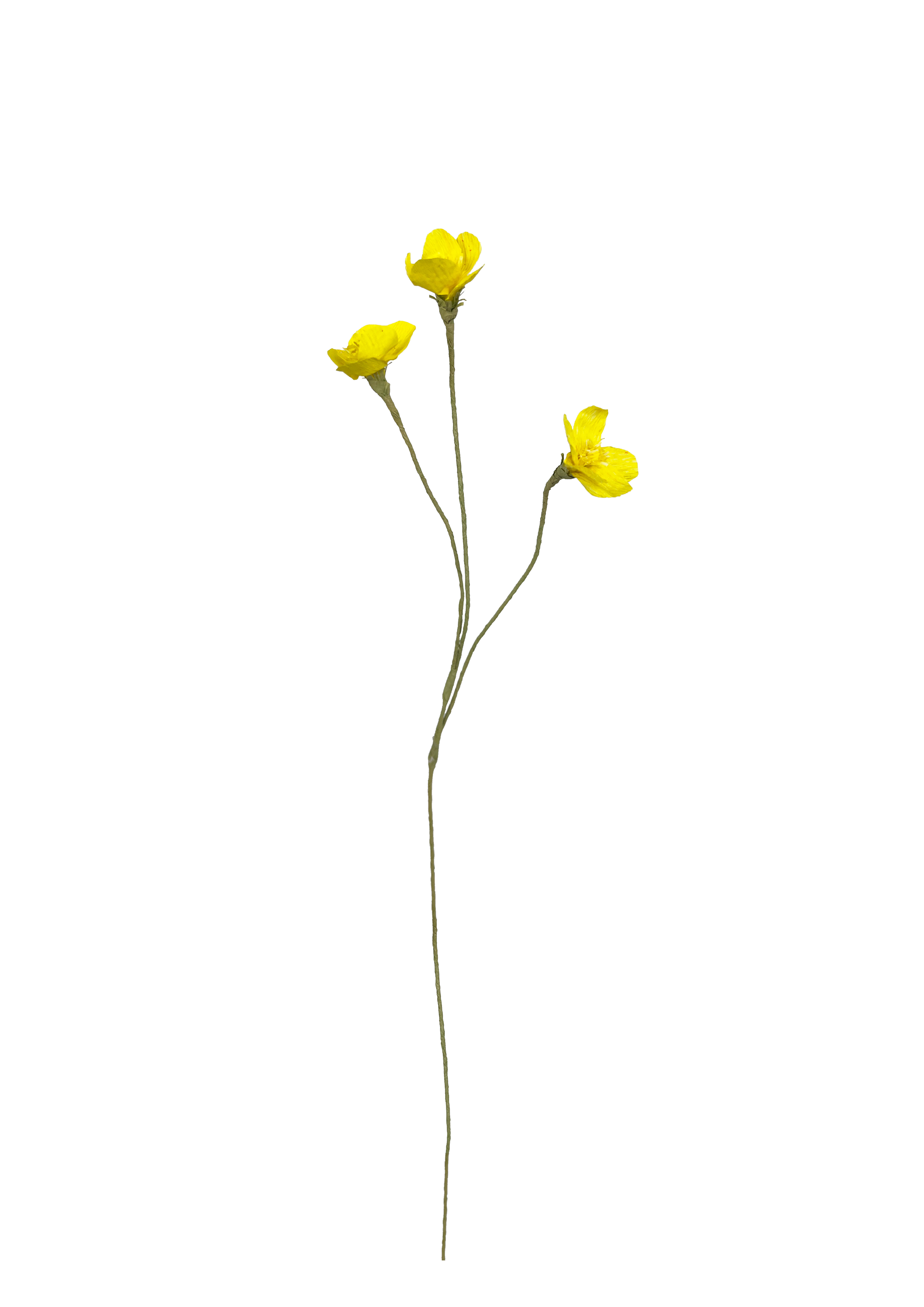 Håndlavede papirblomster: En strålende gul smørblomst til din evighedsbuket.