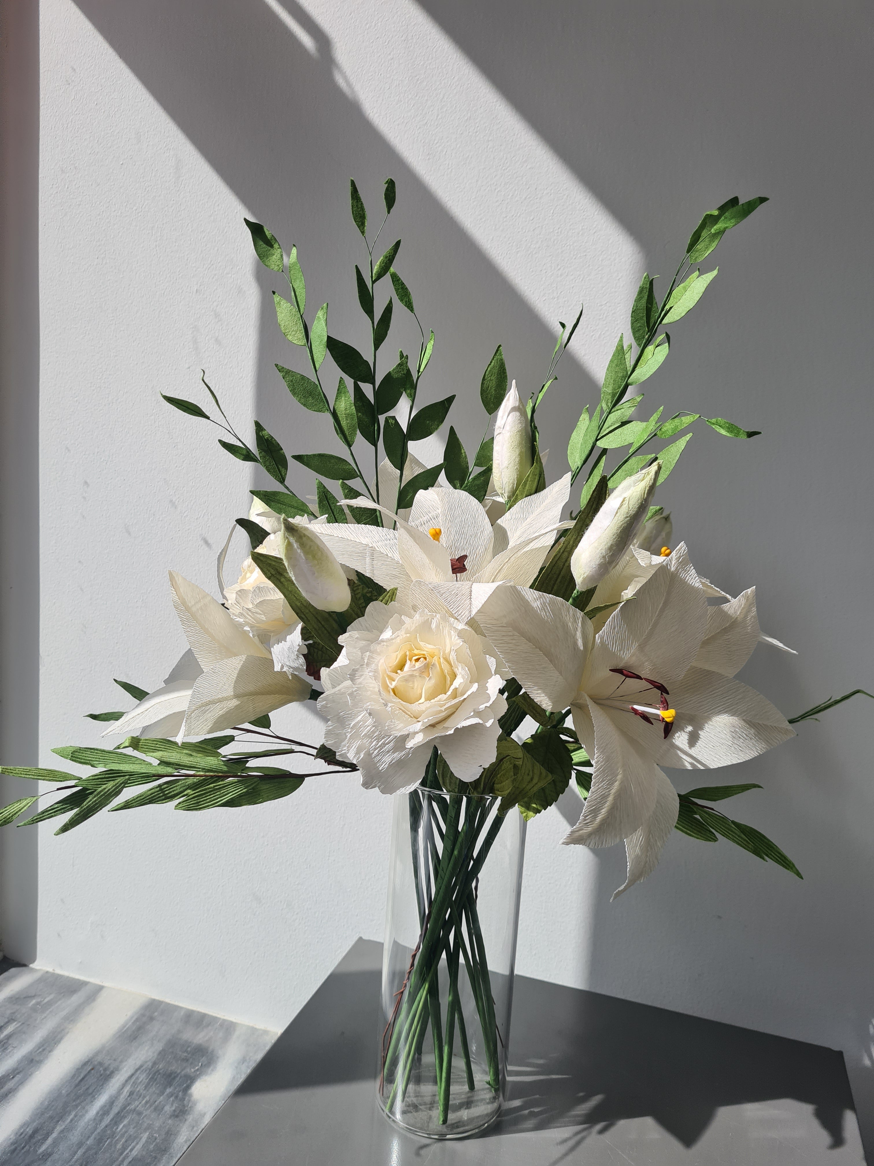 evighedsbuket af papirblomster