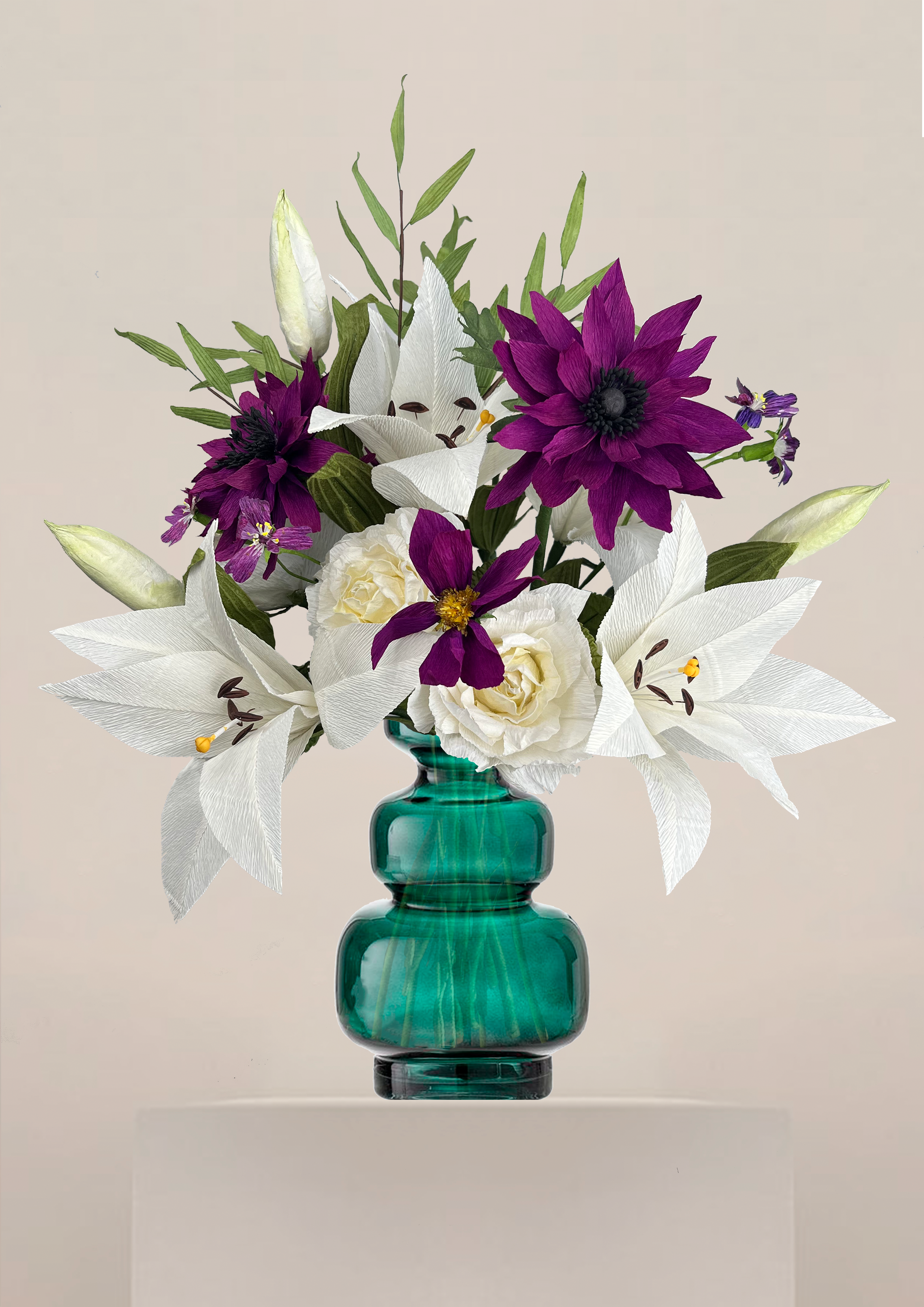 Evighedsbuket papirblomster