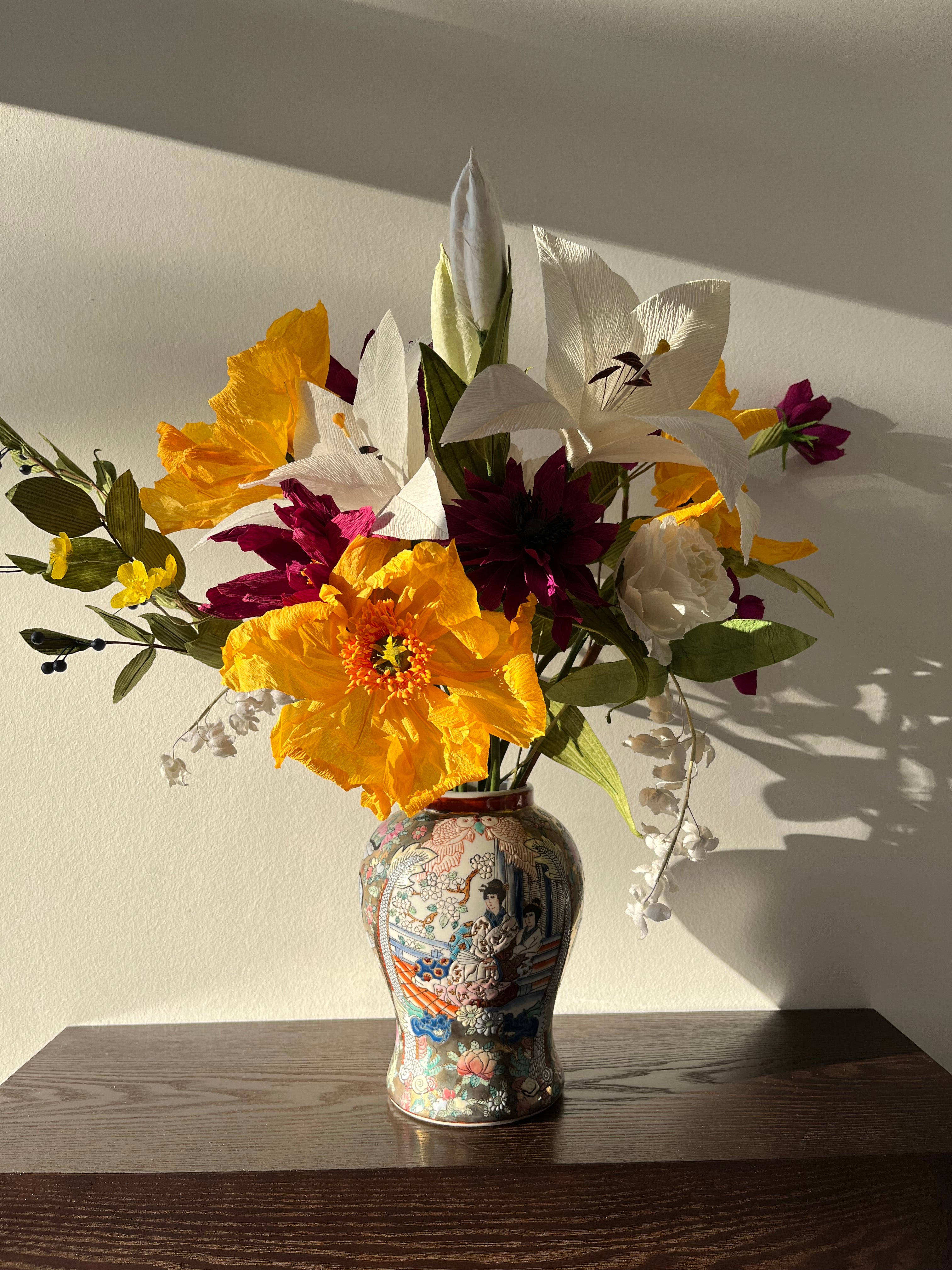 Håndlavet Evighedsbuket med Langtidsholdbare papirblomster