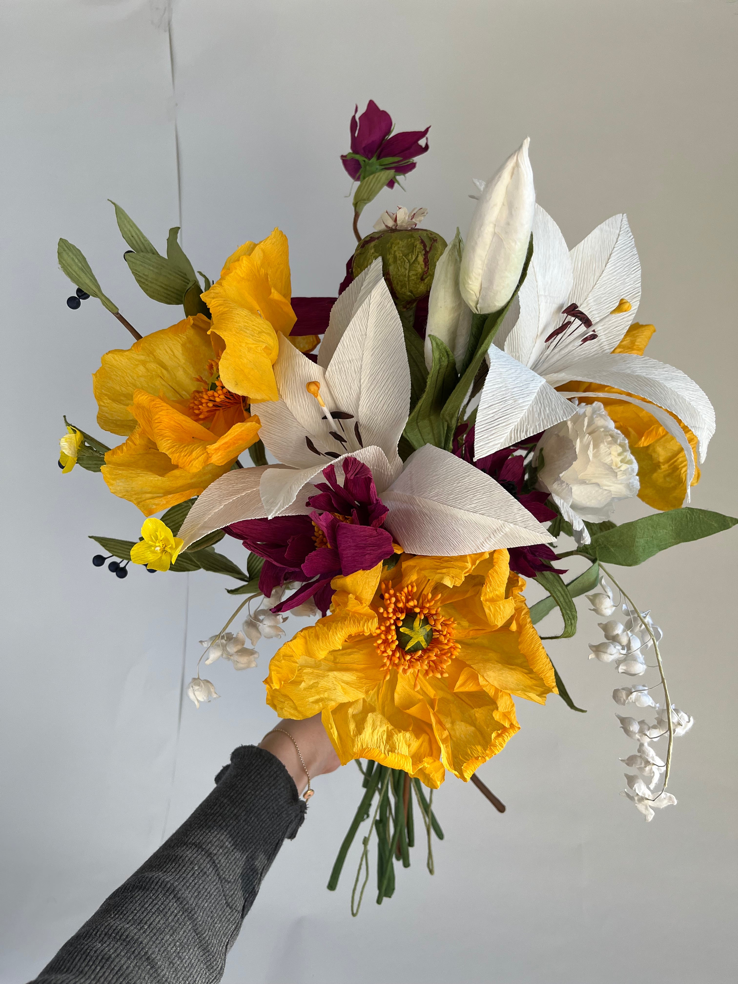 Papirblomster buket