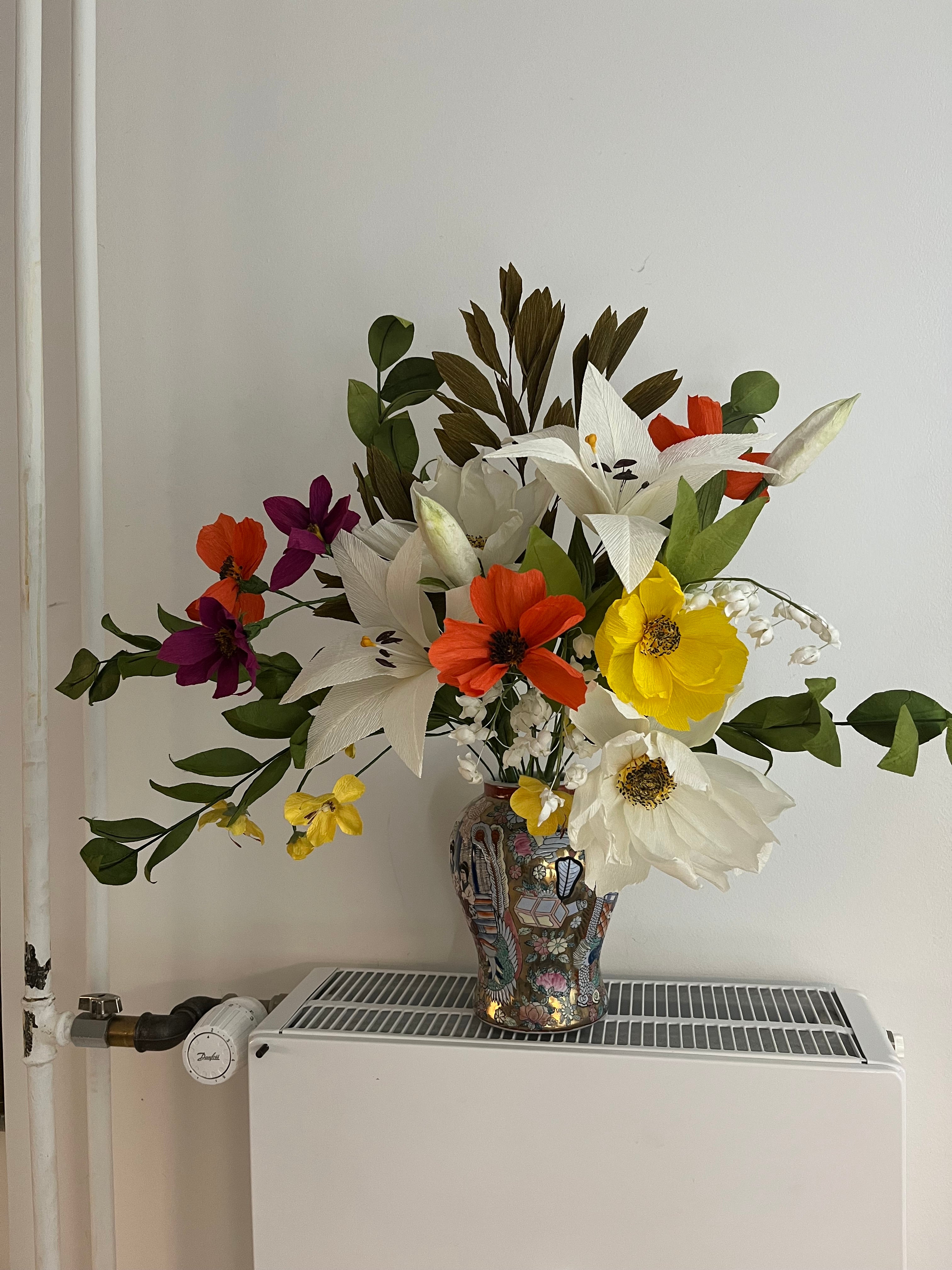 papirblomster buket