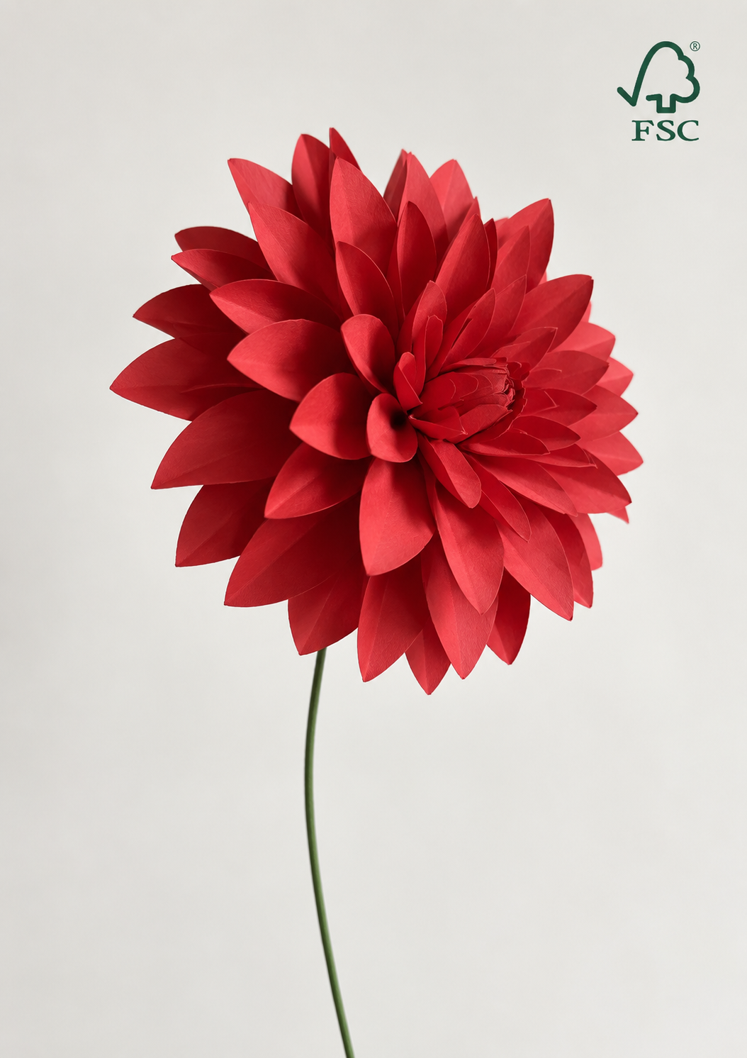 Dahlia – Rød Papirblomst (Håndlavet & FSC®)