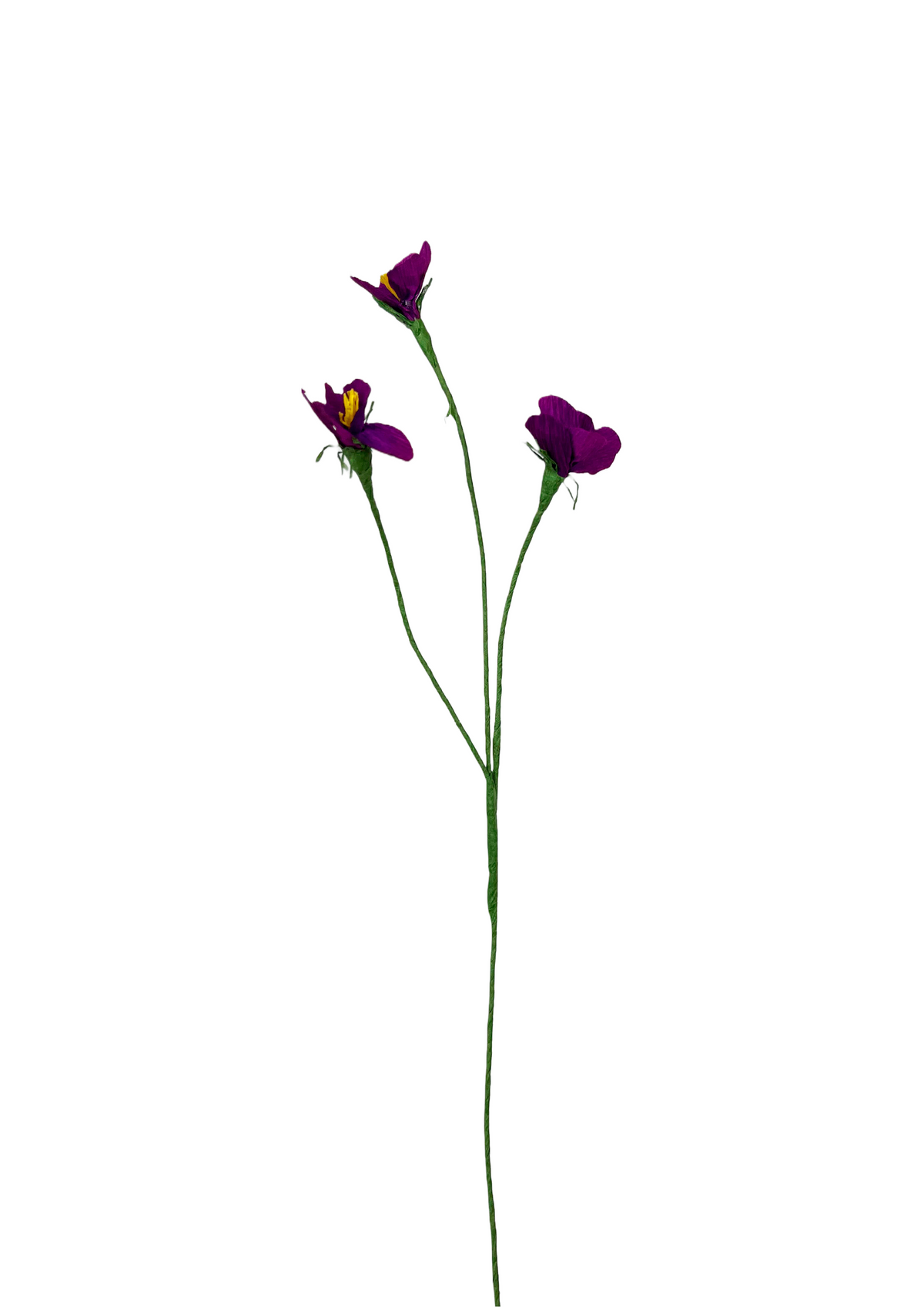 Lilla markblomst – håndlavet papirblomst i crepepapir